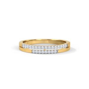Sally Round Diamond Engagement Gold Ring - Image 2