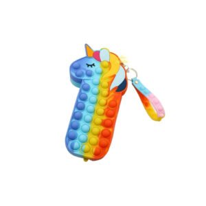 Unicorn Pop it Multicolor Silicone Pencil Box - Knapdirect