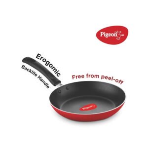 Red Aluminium Nonstick 250 mm Flat Tawa - Image 2