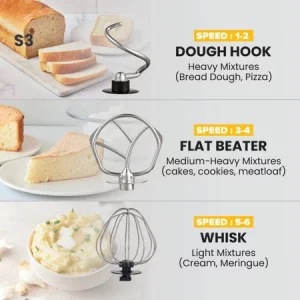 Russell Taylors 1300W 5L Stand Mixer S3 Cake Kitchen Blender - Image 2